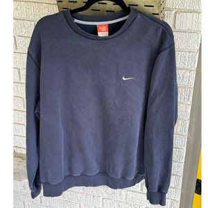 Nike Sweatshirt Mens XL Blue Long Sleeve Crew Neck The Athletic Dept Swoosh y2k